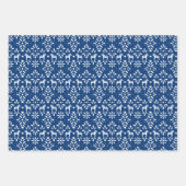 Red and Blue Scandinavian Dala Horse Holiday Geschenkpapier Set (Vorderseite 3)