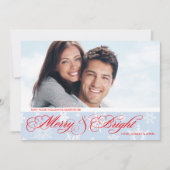 Red and Blue Snowflake Foto Weihnachten (Vorderseite)