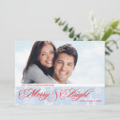 Red and Blue Snowflake Foto Weihnachten (Stehend Vorderseite)