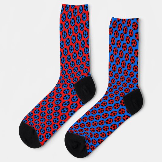 Red and Blue Soccer Socken (Linkes Detail)