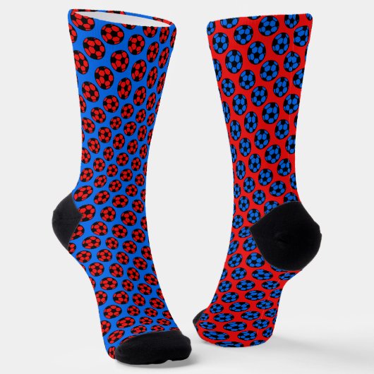 Red and Blue Soccer Socken (Gewinkelt)