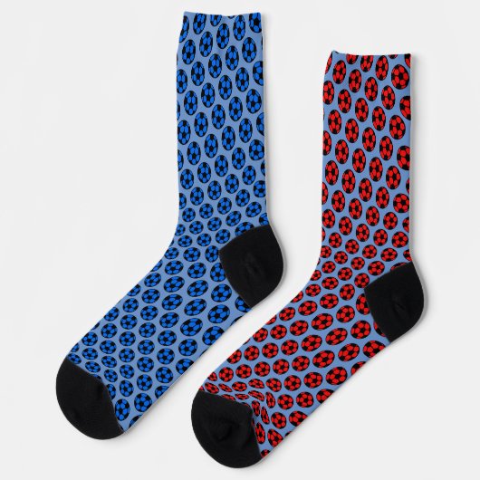 Red and Blue Soccer Socken (Linkes Detail)
