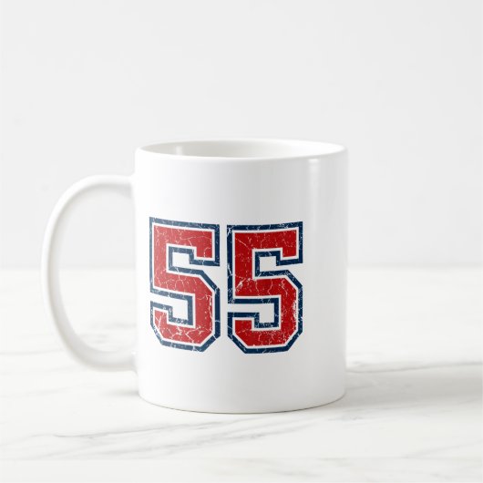 Red And Blue Srts Number 55 Jersey Uniform Player  Kaffeetasse (Links)