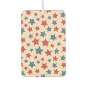 Red and Blue Stars, 4th of July, Beige Background Autolufterfrischer (Vorderseite)