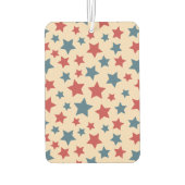 Red and Blue Stars, 4th of July, Beige Background Autolufterfrischer (Rückseite)