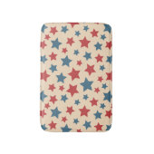 Red and Blue Stars, 4th of July, Beige Background Badematte (Vorderseite Vertikal)