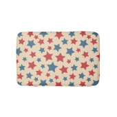 Red and Blue Stars, 4th of July, Beige Background Badematte (Vorderseite)