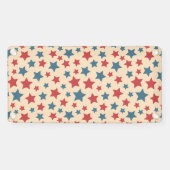 Red and Blue Stars, 4th of July, Beige Background Banner (Horizontal)