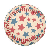 Red and Blue Stars, 4th of July, Beige Background Baseball (Vorderseite Links)