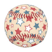Red and Blue Stars, 4th of July, Beige Background Baseball (Rückseite)