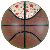 Red and Blue Stars, 4th of July, Beige Background Basketball (Rechts)