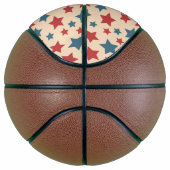 Red and Blue Stars, 4th of July, Beige Background Basketball (Rechts)