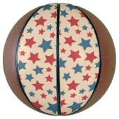 Red and Blue Stars, 4th of July, Beige Background Basketball (Vertikal)