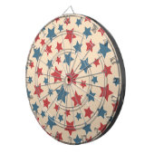 Red and Blue Stars, 4th of July, Beige Background Dartscheibe (Vorderseite rechts)