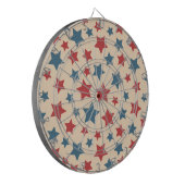Red and Blue Stars, 4th of July, Beige Background Dartscheibe (Vorderseite Links)