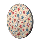Red and Blue Stars, 4th of July, Beige Background Dartscheibe (Vorderseite rechts)