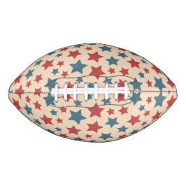 Red and Blue Stars, 4th of July, Beige Background Football