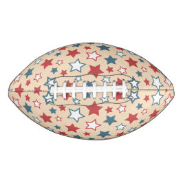 Red and Blue Stars, 4th of July, Beige Background Football