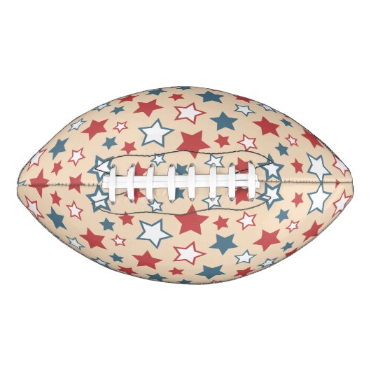 Red and Blue Stars, 4th of July, Beige Background Football (Vorderseite)