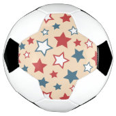 Red and Blue Stars, 4th of July, Beige Background Fußball (Gedreht)
