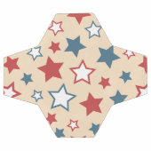 Red and Blue Stars, 4th of July, Beige Background Fußball (Flach)