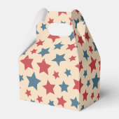 Red and Blue Stars, 4th of July, Beige Background Geschenkschachtel (Rückseite)