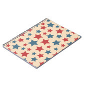Red and Blue Stars, 4th of July, Beige Background Notizblock (Linke Seite)