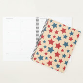 Red and Blue Stars, 4th of July, Beige Background Planer (Anzeige)