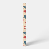 Red and Blue Stars, 4th of July, Beige Background Samsung Galaxy Hülle (Linke Seite)