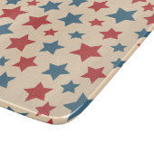 Red and Blue Stars, 4th of July, Beige Background Schneidebrett (Ecke)
