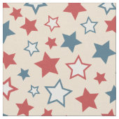 Red and Blue Stars, 4th of July, Beige Background Stoff (Nahaufnahme)
