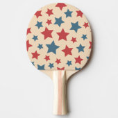 Red and Blue Stars, 4th of July, Beige Background Tischtennis Schläger (Vorderseite)