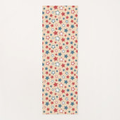 Red and Blue Stars, 4th of July, Beige Background Yogamatte (Vorderseite)