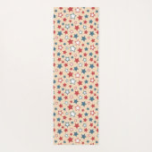 Red and Blue Stars, 4th of July, Beige Background Yogamatte (Rückseite)