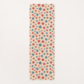 Red and Blue Stars, 4th of July, Beige Background Yogamatte (Vorderseite)