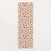 Red and Blue Stars, 4th of July, Beige Background Yogamatte (Rückseite)