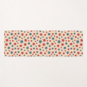 Red and Blue Stars, 4th of July, Beige Background Yogamatte (Vorderseite (Horizontal))