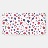 Red and Blue Stars, 4th of July, White Background Banner (Horizontal)