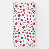Red and Blue Stars, 4th of July, White Background Banner (Vertikal)