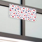 Red and Blue Stars, 4th of July, White Background Banner (Äußeres Gebäude)
