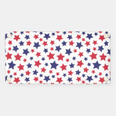 Red and Blue Stars, 4th of July, White Background Banner (Horizontal)