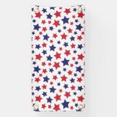 Red and Blue Stars, 4th of July, White Background Banner (Vertikal)