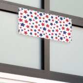 Red and Blue Stars, 4th of July, White Background Banner (Äußeres Gebäude)