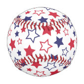 Red and Blue Stars, 4th of July, White Background Baseball (Rückseite)