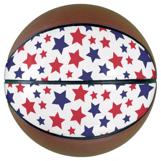 Red and Blue Stars, 4th of July, White Background Basketball (Vorderseite)