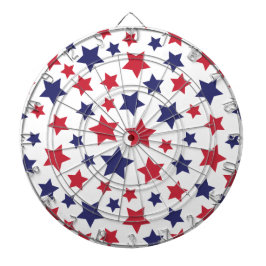 Red and Blue Stars, 4th of July, White Background Dartscheibe