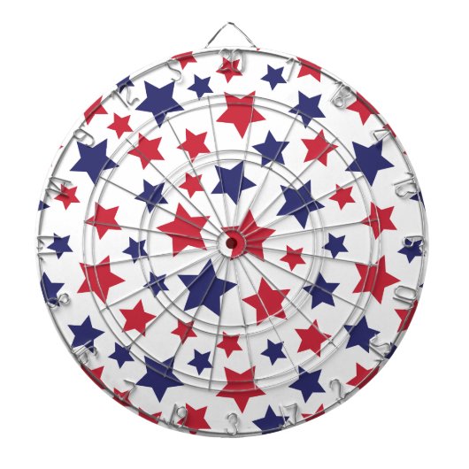 Red and Blue Stars, 4th of July, White Background Dartscheibe (vorne)
