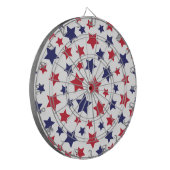 Red and Blue Stars, 4th of July, White Background Dartscheibe (Vorderseite Links)