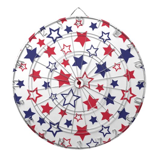 Red and Blue Stars, 4th of July, White Background Dartscheibe (vorne)