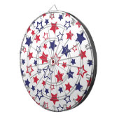 Red and Blue Stars, 4th of July, White Background Dartscheibe (Vorderseite rechts)